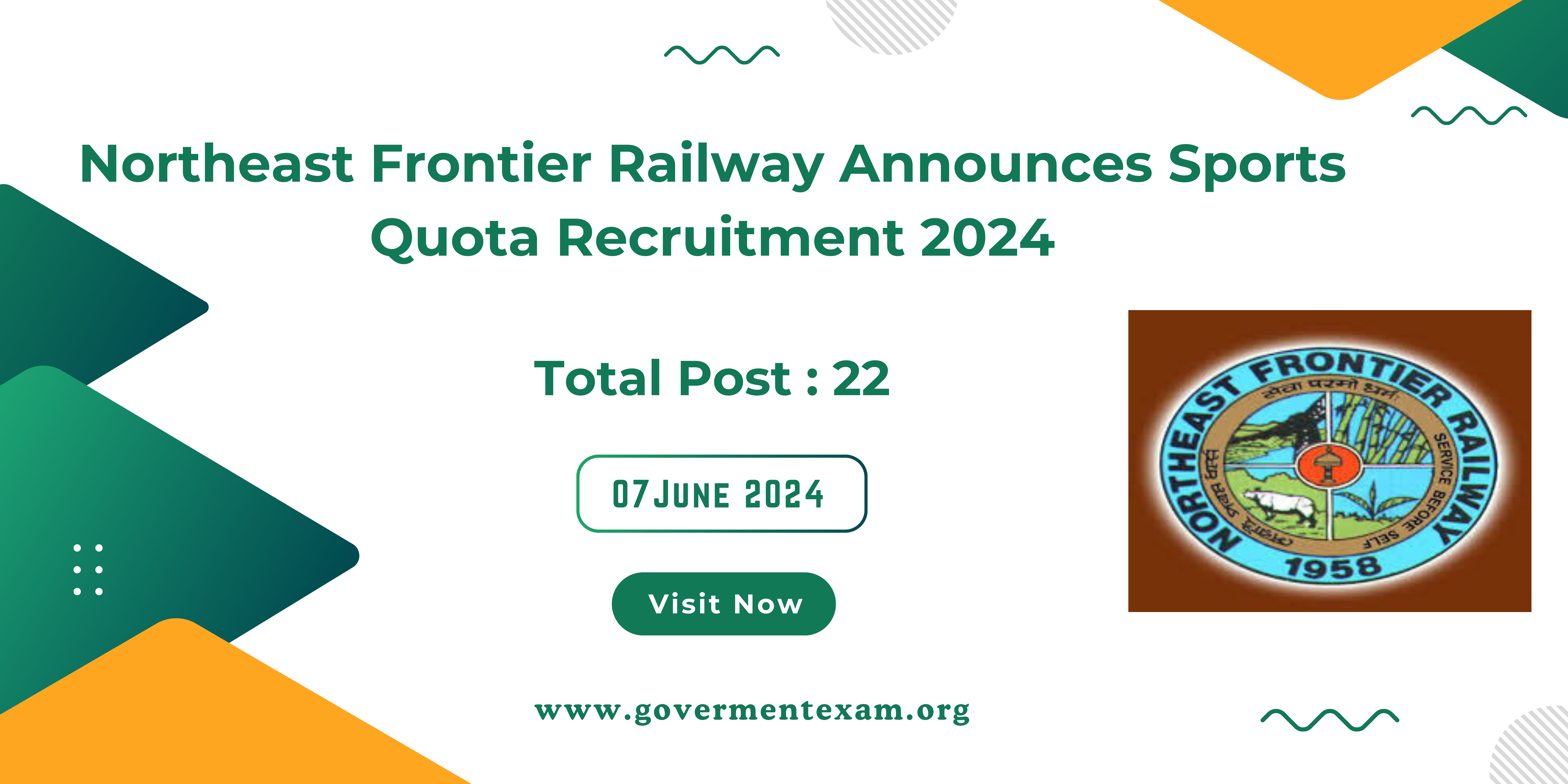 Northeast Frontier Railway Announces Sports Quota Recruitment 2024! Apply Now for 24 Positions.